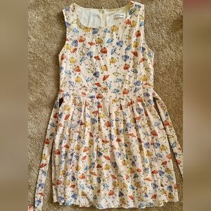 Charming Multicolor Umbrella Print Long Sleeve Dress